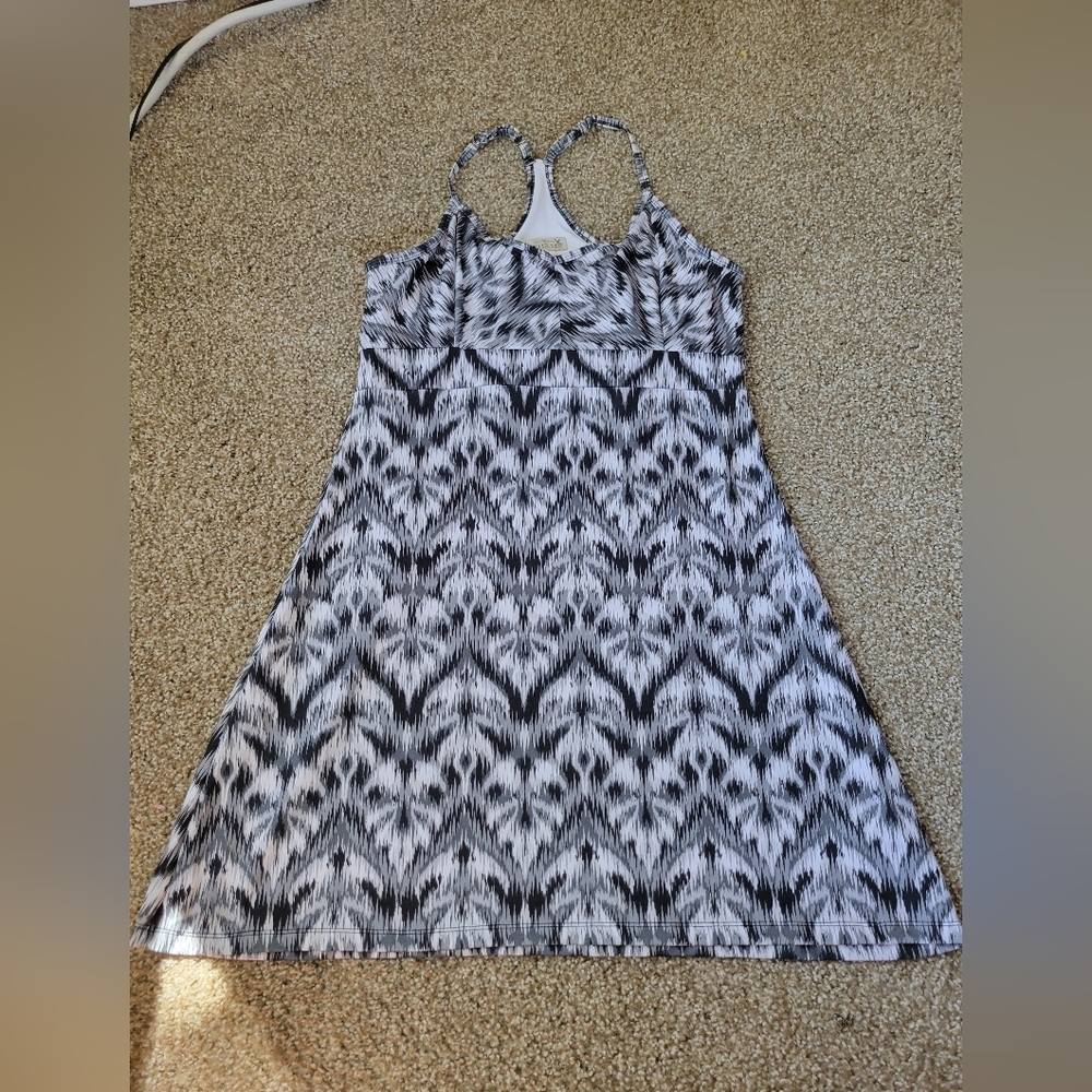 TEHAMA Black and White Geometric Mini Dress